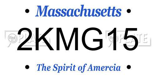 2KMG15 Massachusetts License Plate