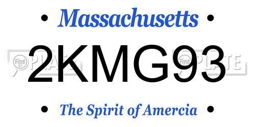 2KMG93 Massachusetts License Plate