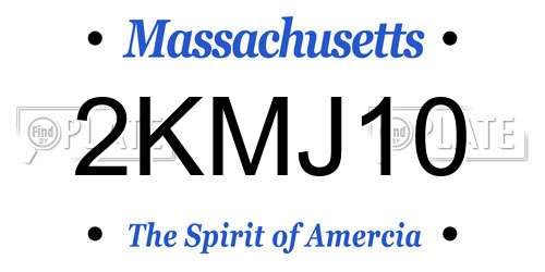 2KMJ10 Massachusetts License Plate