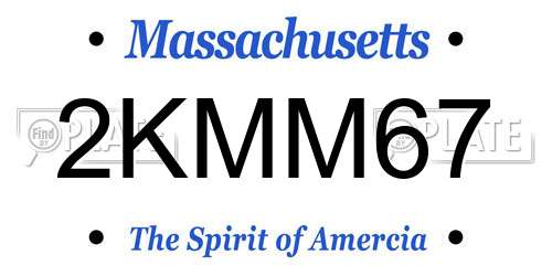 2KMM67 Massachusetts License Plate