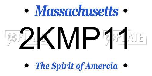 2KMP11 Massachusetts License Plate