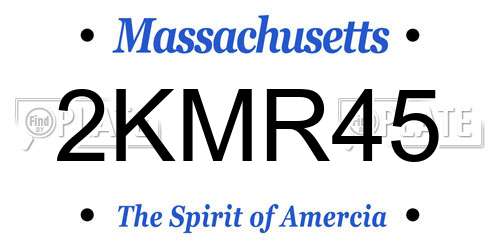2KMR45 Massachusetts License Plate