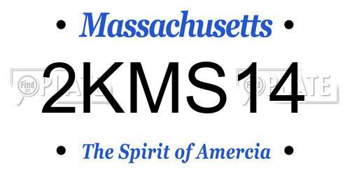 2KMS14 Massachusetts License Plate