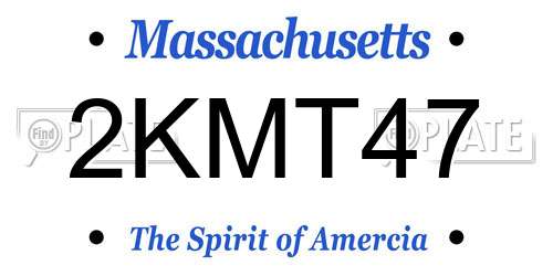 2KMT47 Massachusetts License Plate