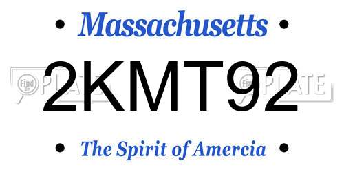 2KMT92 Massachusetts License Plate