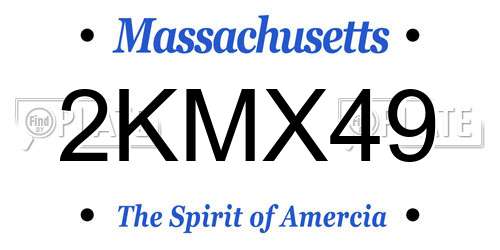 2KMX49 Massachusetts License Plate