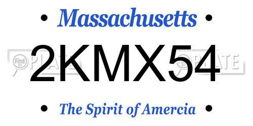 2KMX54 Massachusetts License Plate
