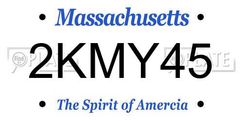 2KMY45 Massachusetts License Plate