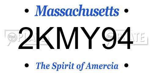 2KMY94 Massachusetts License Plate