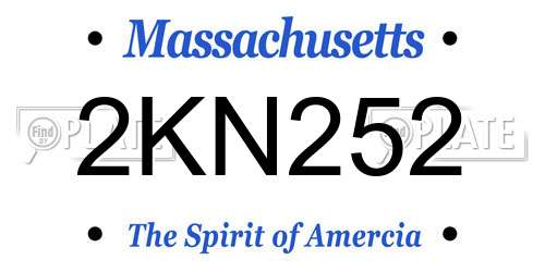 2KN252 Massachusetts License Plate