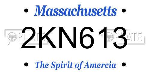 2KN613 Massachusetts License Plate