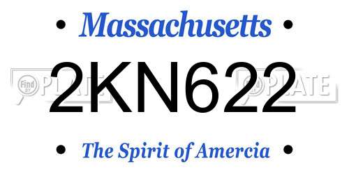 2KN622 Massachusetts License Plate