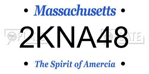 2KNA48 Massachusetts License Plate