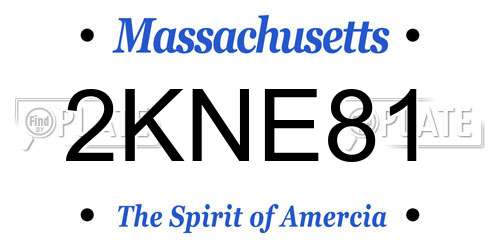 2KNE81 Massachusetts License Plate