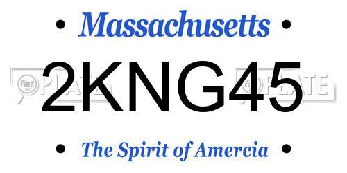 2KNG45 Massachusetts License Plate