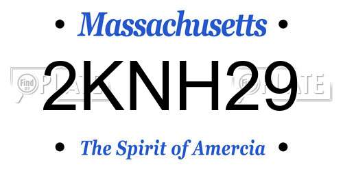 2KNH29 Massachusetts License Plate