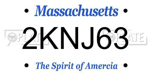 2KNJ63 Massachusetts License Plate