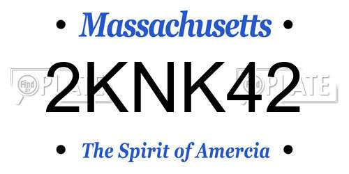2KNK42 Massachusetts License Plate