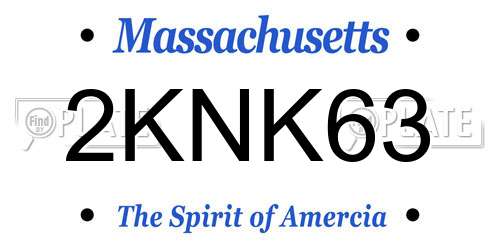 2KNK63 Massachusetts License Plate