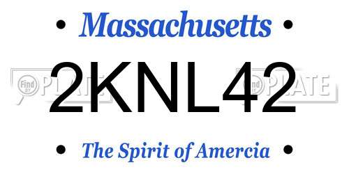 2KNL42 Massachusetts License Plate
