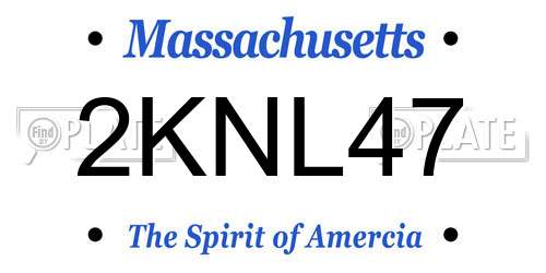2KNL47 Massachusetts License Plate