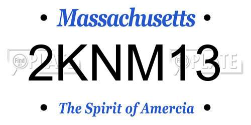 2KNM13 Massachusetts License Plate