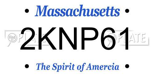 2KNP61 Massachusetts License Plate