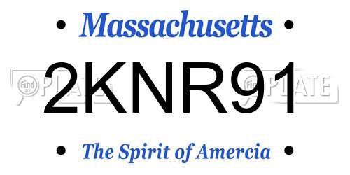 2KNR91 Massachusetts License Plate