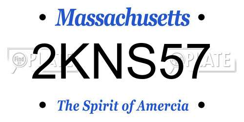 2KNS57 Massachusetts License Plate