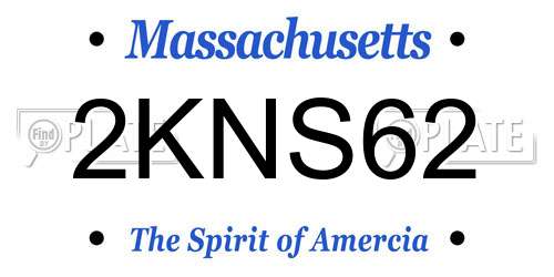 2KNS62 Massachusetts License Plate
