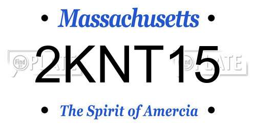 2KNT15 Massachusetts License Plate