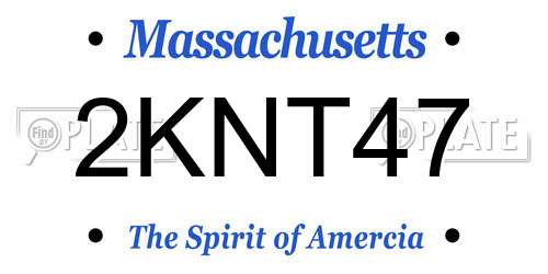 2KNT47 Massachusetts License Plate