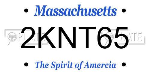 2KNT65 Massachusetts License Plate