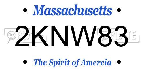 2KNW83 Massachusetts License Plate