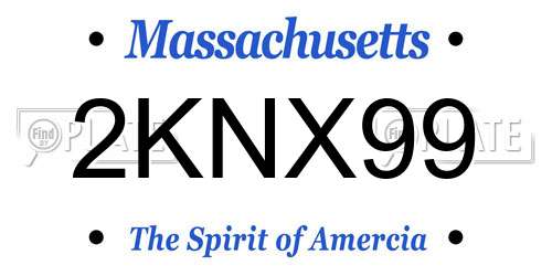 2KNX99 Massachusetts License Plate