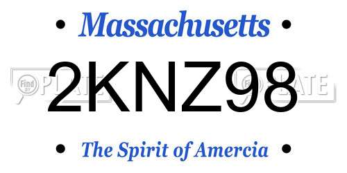 2KNZ98 Massachusetts License Plate