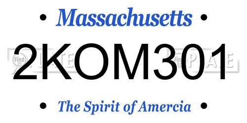 2KOM301 Massachusetts License Plate