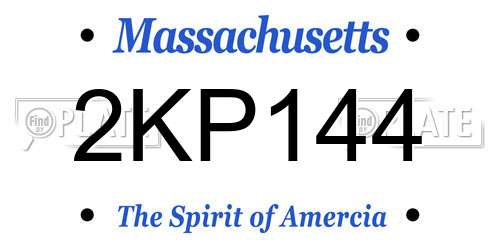 2KP144 Massachusetts License Plate