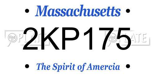 2KP175 Massachusetts License Plate