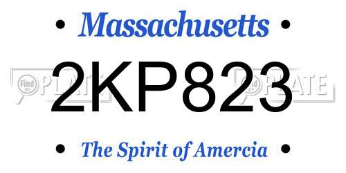 2KP823 Massachusetts License Plate