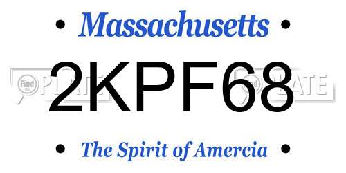 2KPF68 Massachusetts License Plate