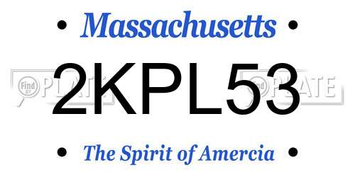 2KPL53 Massachusetts License Plate