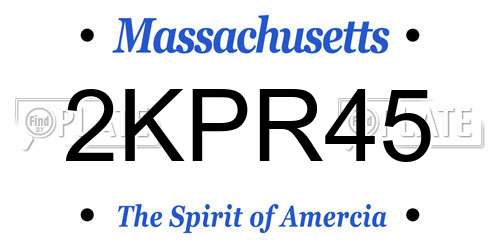2KPR45 Massachusetts License Plate