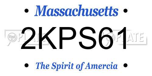 2KPS61 Massachusetts License Plate
