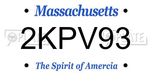 2KPV93 Massachusetts License Plate