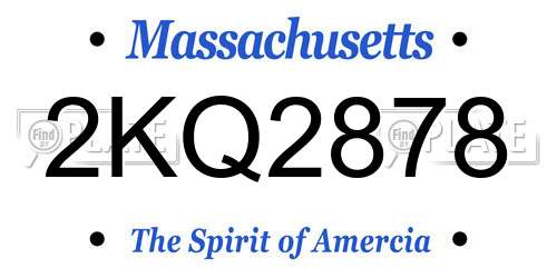2KQ2878 Massachusetts License Plate