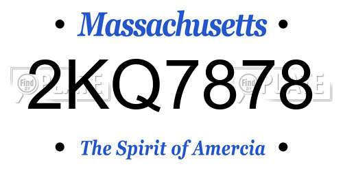 2KQ7878 Massachusetts License Plate