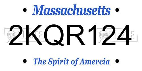 2KQR124 Massachusetts License Plate