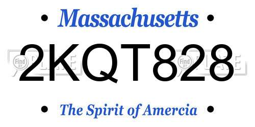 2KQT828 Massachusetts License Plate