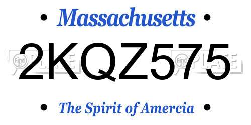 2KQZ575 Massachusetts License Plate